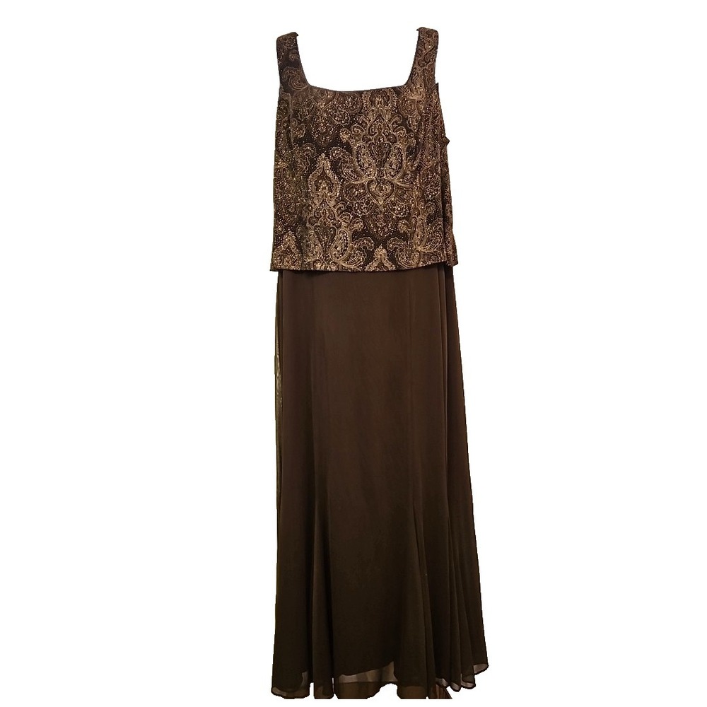 David's Bridal Brown‎ Gown Size 16WP Formal Mother of the Bride Party Wedding